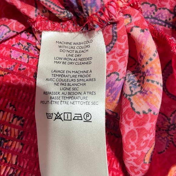 Free People Long Sleeve Floral V-Neck I Got You Printed Top Red Size Medium - Picture 11 of 16